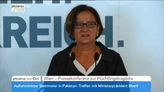 Flüchtlinge in Österreich: Johanna Mikl-Leitner zum Kampf gegen Schlepper am 31.08.2015