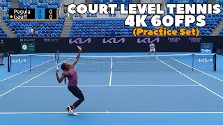 Coco Gauff & Jessica Pegula Court Level Practice Set | 2023 (4K 60FPS)