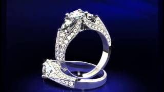 DFWR0875 - 18K White Gold Natural Diamond Trillion Engagement Ring