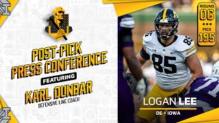 Steelers select DE Logan Lee (R6, P178): DL Coach Karl Dunbar Post-Pick Press Conference