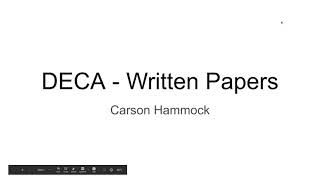 DECA Written Video