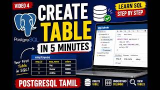 Create Your First Table in PostgreSQL Tamil | SQL Tutorial for Beginners | Code2Cloud