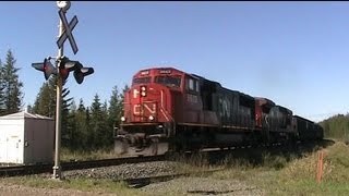 CN Train Spotting: 15th Anniversary C40-8! | CN 5622 \u0026 2124 Leads CN 416 At Peers AB 4/19 8/30/12