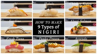 How to make 9 types of nigiri | Ep:16 Japanese food | Sushi