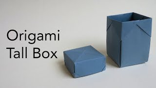 Easy Origami Tall Rectangle Box with Lid Tutorial