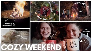 Cozy weekend: Christmas decorating, building fire pit, & lots of cooking/cleaning