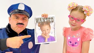 Nastya Pretend Play Funny Police Chase Story and Costume Dress Up Video for Children