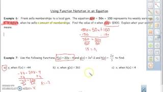 Using Function Notation in an Equation Notes Day 2