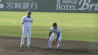 早朝特守で山本を指導する井端