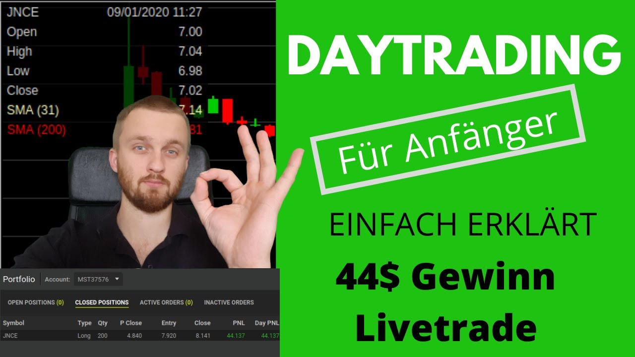 Daytrading Einfach Erklärt Für Anfänger (44$ Gewinn Livetrade) - YouTube