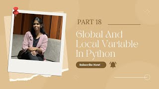 🔴 Python Tutorial Part 18 – Global and Local Variables in Python 🔵