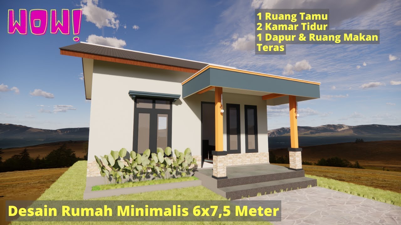 Desain Rumah Minimalis 6x7,5 Meter | 2 Kamar Tidur - House Design - YouTube