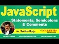 JavaScript Statements, Semicolons and Comments | JavaScript Tutorial | Mr. Subba Raju