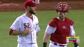 OAK@CIN: Reds turn around-the-horn DP to win the game