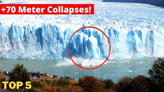 5 GIANT +70 Meter Glacier Wall Collapses