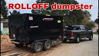 Roll off trailer loading technique / how to load a roll off dumpster