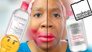 I tried Bioderma Micellar Water Sensibio H2o vs Garnier Skin Active Micellar Water! Skincare DUPES!