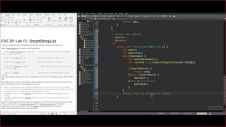 SmartStringList entire JAVA assignment | Programming Concepts and Methodology Lab 13 (CSC20)