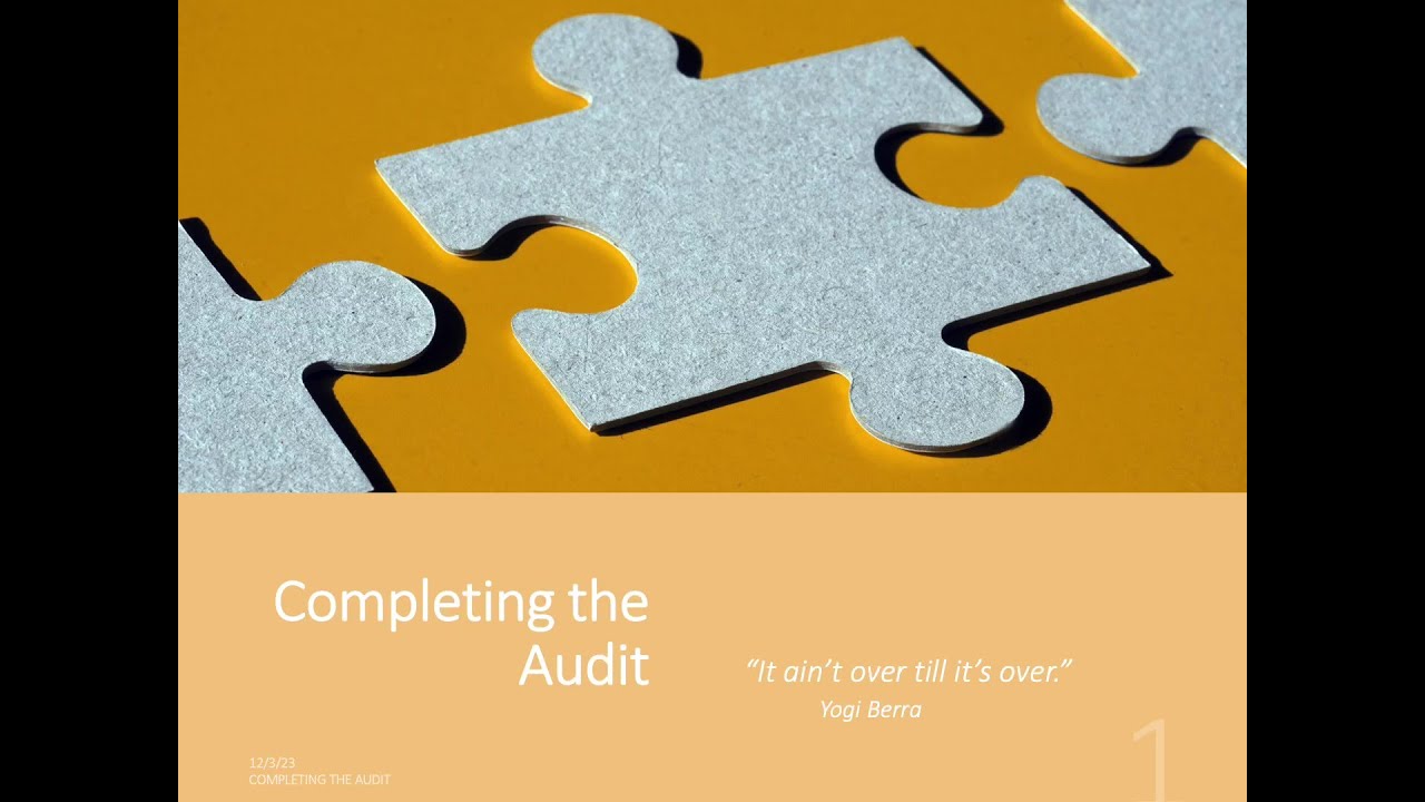 Completing The Audit Auditing Youtube