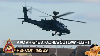 OUTLAW FLIGHT APACHE ATTACK HELI AH-64E BRITISH 3 ARMY AIR CORPS WATTISHAM • RAF CONINGSBY