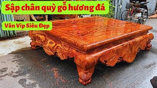 Sập Chân Quỳ Gỗ Hương Đá Tuyển Vân Vip Siêu Đẹp - Đồ Gỗ Nam Quỳnh