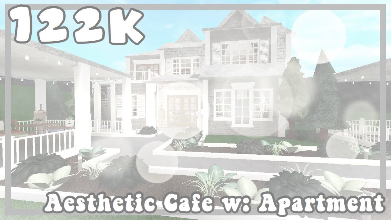 Bloxburg Aesthetic Cafe W Apartment 122k Youtube