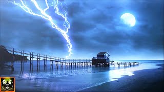 THUNDERSTORM SOUNDS on the Beach with Sounds of Sea Waves, Thunder and Lightning | NO RAIN