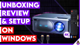 Jowlurk 4K Mini Projector with Wifi + Bluetooth: Unboxing, Review, Setup, \u0026 Video Test! (Windows PC)