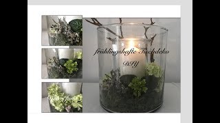 DIY: frühlingshafte Tischdeko mit Hortensien und Naturmaterialien  / Deko Jana