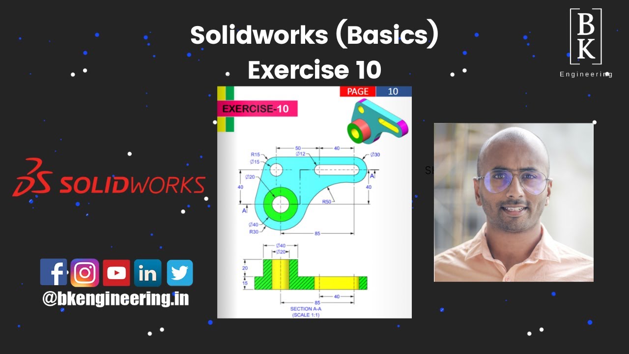 Solidworks Basic Exercise 10 | Mechanical Engineering | CAD | For ...