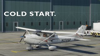 Cold starting the Cessna 172 Skyhawk : X-Plane 12