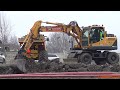 4k hyundai robex 140w 9a wheeled excavator loading hydrema 912fs