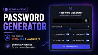 Build a Password Generator App using HTML CSS JavaScript | JavaScript Project for Beginners