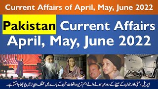 Current Affairs of April May June 2022 Pakistan for PPSC, FPSC, NTS