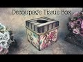 DECOUPAGE TISSUE HOLDER BOX | SIMPLE DECOUPAGE ON WOOD