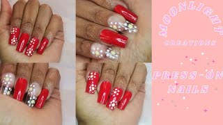 RED PRESS-ON NAILS TUTORIAL.