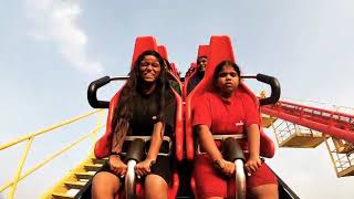 Telugu girls talking pachi boothulu on Roller coaster #telugu #boothulu