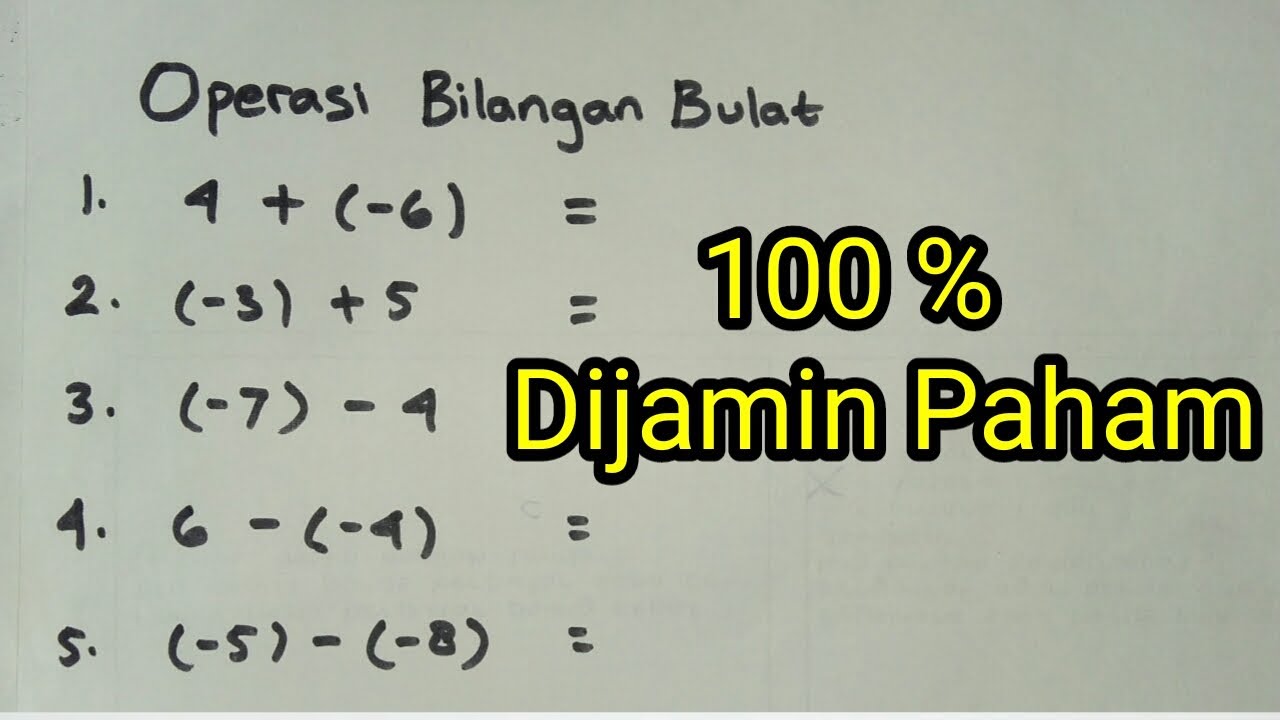 Operasi Bilangan Bulat Positif Dan Negatif - YouTube