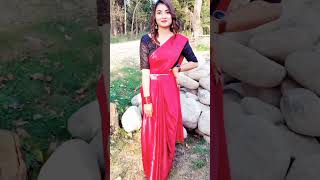 First time in Saree #cutee #saree