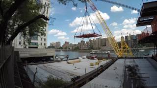 Timelapse: Module 16 through 19 of the River Campus are lifted into place