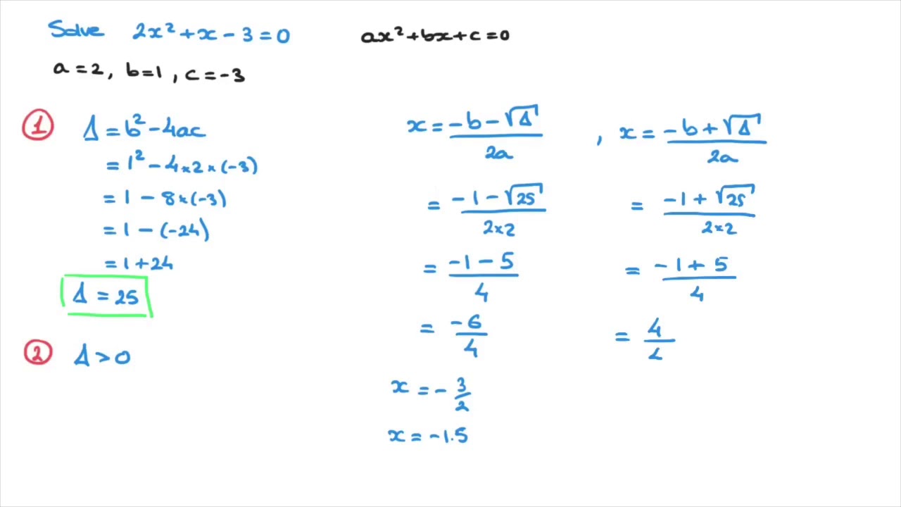 Quadratic Formula With Discriminant | Solving Quadratic Equations - YouTube