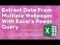 Extract Data From Multiple Webpages With Excel