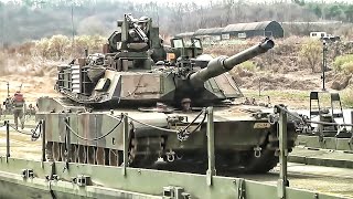 U.S. Army Builds Floating Bridge & Crosses It With Tanks