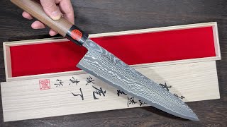 Shigeki Tanaka 33-Layer R2 Damascus Harukaze Japanese Gyuto Knife 270mm with Walnut Handle