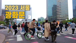 종로1가 광화문광장 경복궁역 산책 Walk from Jongno 1-ga to Gyeongbokgung station 【4K】