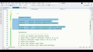 Input Validation | KeyPress | 9 validation cases | C# winform