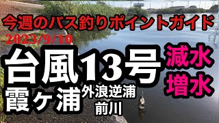 台風13号前後の減水増水茨城県霞ヶ浦バス釣り釣行2023年9月10日