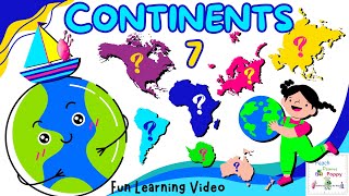 Continents Of The World | Continent Names For Kids Vocabulary | Continents Map | Best Learning Video