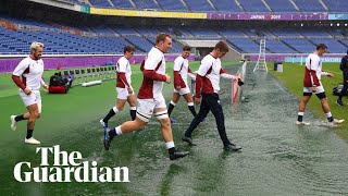 England train in heavy rain ahead of Rugby World Cup semi-final