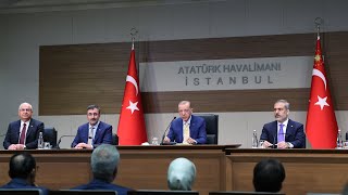 Cumhurbaşkanımız Erdoğan, Litvanya ziyareti öncesi basın toplantısında konuşuyor